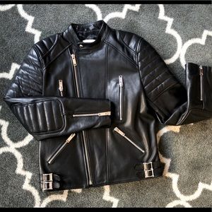 Sandro Leather Biker Jacket